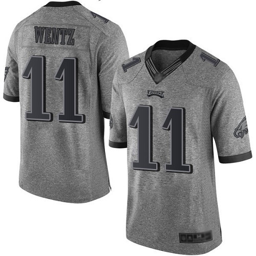 Men NFL Philadelphia Eagles #11 Carson Wentz Limited Gray Gridiron Football